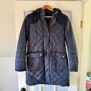 Barbour Navy Quilted Hooded Jacket